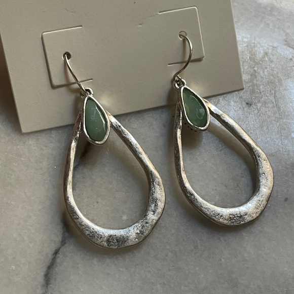 The SAK Hammered Teardrop Earring - Picture 4 of 5